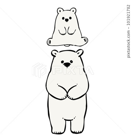 Illustration of a parent and child of a white bear Illustration of a parent and child of a white bear 101921782