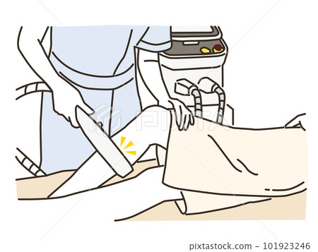 Leg image of a young woman undergoing hair removal treatment Leg image of a young woman undergoing hair removal treatment 101923246
