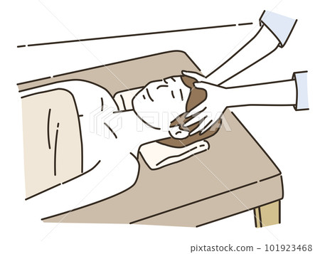 Young Asian woman receiving head spa Young Asian woman receiving head spa 101923468