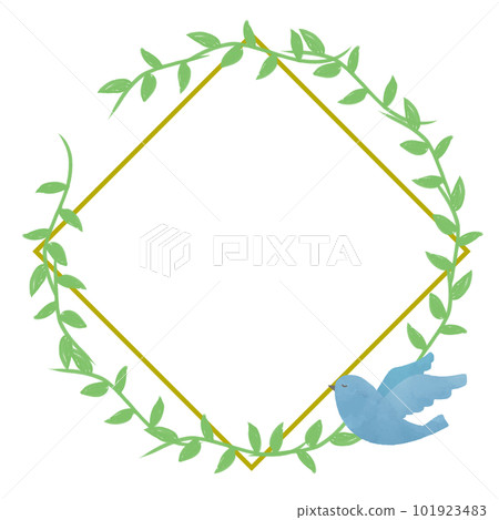 藍鳥和豪華葉框 101923483