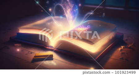 Magic book. Created with generative Ai technology. 101923499