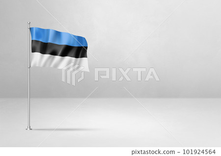 Estonian flag isolated on white concrete wall background Estonian flag isolated on white concrete wall background 101924564