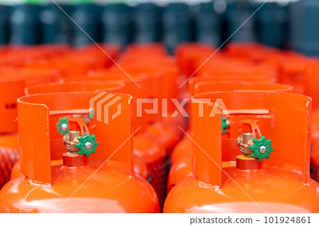 LPG gas bottle stack ready for sell LPG gas bottle stack ready for sell 101924861