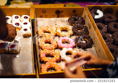 donuts for sale in the night market donuts for sale in the night market 101925283