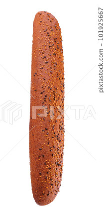 Freshly backed baguette isolated on white background 101925667