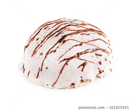 White mousse cake isolated on white White mousse cake isolated on white 101925935