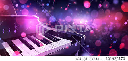 Music background with piano. Illustration AI Generative 101926170