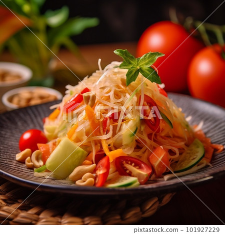 Zesty Thai Papaya Salad Spicy Refreshment Zesty Thai Papaya Salad Spicy Refreshment 101927229