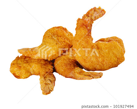 Sea big fried shrimp grilled isolated on the white 101927494