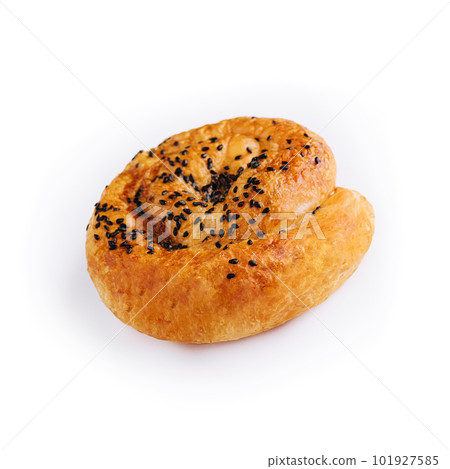 Fresh twisted bun with sesame seeds Fresh twisted bun with sesame seeds 101927585