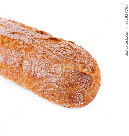 Black bread loaf closeup on white background Black bread loaf closeup on white background 101927706