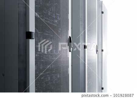 Shot of datacenter with server racks 101928087