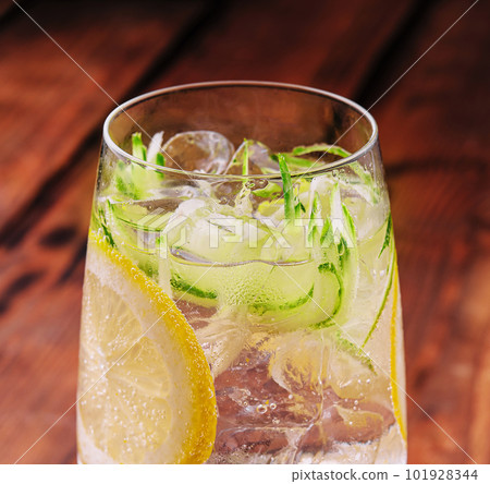 Summer refreshing non alcoholic cocktails with lemon and cucumber Summer refreshing non alcoholic cocktails with lemon and cucumber 101928344