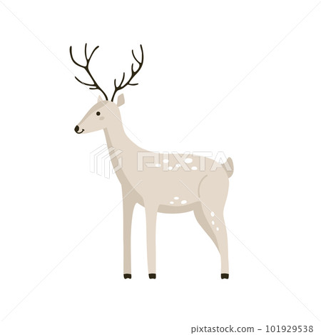 Cute cartoon beige deer in Scandinavian style. Cute cartoon beige deer in Scandinavian style. 101929538