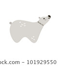 Cute cartoon gray bear characters in Scandinavian style. 101929550