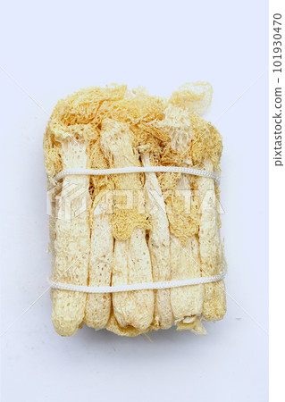 Dried tropical stinkhorn mushroom on white background. Dried tropical stinkhorn mushroom on white background. 101930470