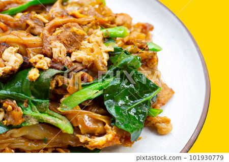 Stir-fried rice noodles with soy sauce and pork Stir-fried rice noodles with soy sauce and pork 101930779