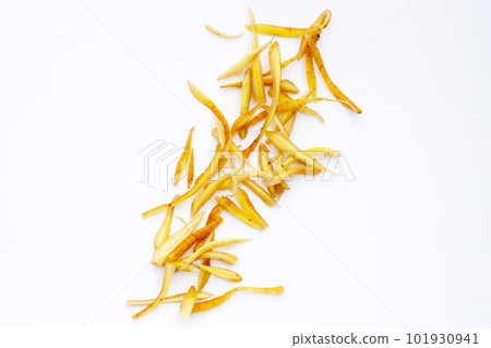 Sliced fingerroot on white background. Sliced fingerroot on white background. 101930941