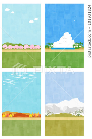 平坦的道路和四季背景材料垂直位置設置 平坦的道路和四季背景材料垂直位置設置 101931824