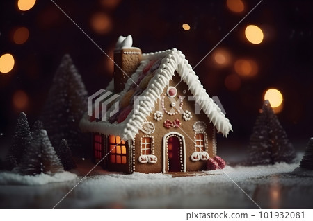 Christmas Gingerbread House. Ai generative. Illustration. Christmas Gingerbread House. Ai generative. Illustration. 101932081