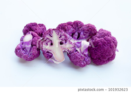 Purple cauliflower on white background. 101932623