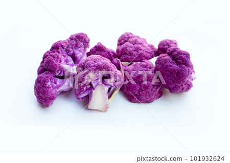 Purple cauliflower on white background. Purple cauliflower on white background. 101932624