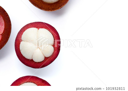 Mangosteen on white background. Mangosteen on white background. 101932811
