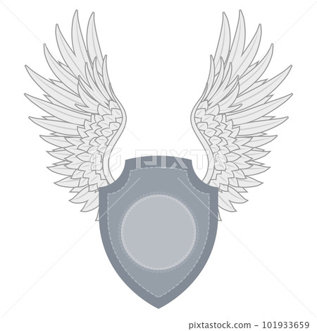 shield with wings on chevron pattern. vector image 101933659