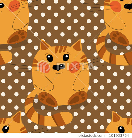 Seamless pattern with cute kitten print. Different scandy cats on color background. Scandinavian style illustration for kids. Vector illustration for fabric, textile, wallpaper, home clothing, pajama Seamless pattern with cute kitten print. Different scandy cats on color background. Scandinavian style illustration for kids. Vector illustration for fabric, textile, wallpaper, home clothing, pajama 101933764