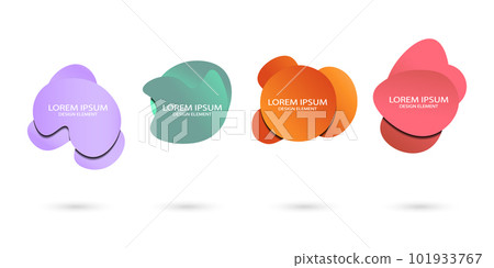 Fluid frame isolated on white background. Set of abstract liquid shapes, colorful elements, gradient waves with geometric lines, dynamical forms. Vector flat design for banner, flyer, business card Fluid frame isolated on white background. Set of abstract liquid shapes, colorful elements, gradient waves with geometric lines, dynamical forms. Vector flat design for banner, flyer, business card 101933767