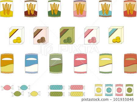 Handwritten sweets & snacks illustration set Handwritten sweets & snacks illustration set 101933846