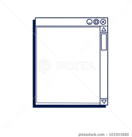 Retro computer interface. Vintage old browser and dialog window template in 90s style isolated on white background Retro computer interface. Vintage old browser and dialog window template in 90s style isolated on white background 101933880