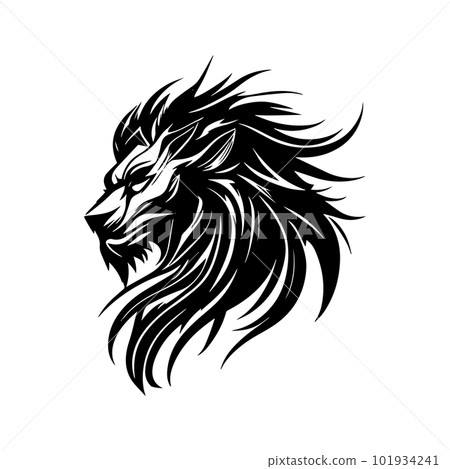Stylish black lion logo on a white background - Vector 101934241
