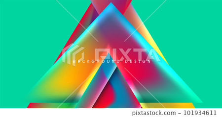 Futuristic triangle vector abstract background with colorful fluid gradients 101934611