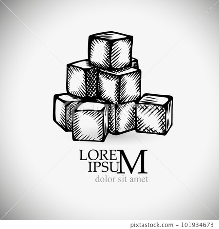 Sketch children's cubes. Vector illustration 101934673