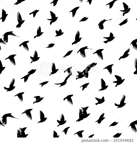 A flock of flying birds. Seamless background. Vector illustration A flock of flying birds. Seamless background. Vector illustration 101934682