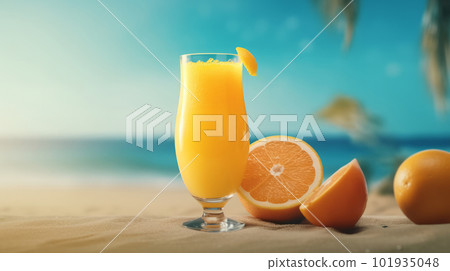 Orange juice. Illustration AI Generative 101935048