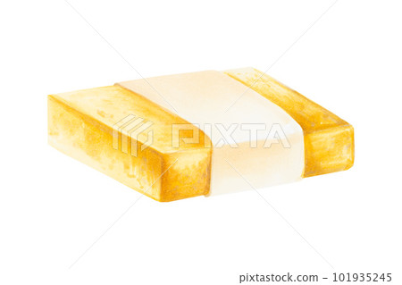 Watercolor natural handmade soap. Skincare illustration isolated on white background. Beauty products and botany elements, cosmetology and medicine. For designers, spa decoration, postcards, wrapping 101935245