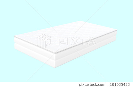 white mattress for comfort sleep isolated on blue background. 3d render illustration, clipping path 101935433