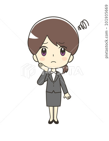 陷入困境的西裝女人的插圖 陷入困境的西裝女人的插圖 101935669