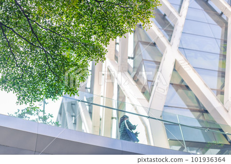 Green city, Green tree around urban office building for cool fresh air ozone saving energy. 101936364