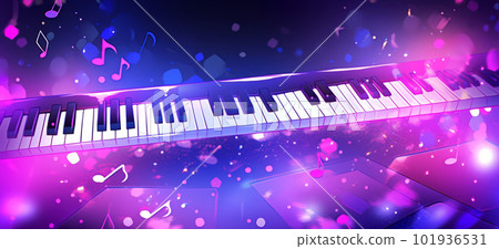 Music background with piano. Illustration AI Generative 101936531
