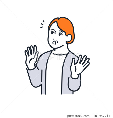 Simple vector illustration set material of a surprised senior woman Simple vector illustration set material of a surprised senior woman 101937714
