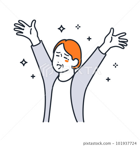 A simple vector illustration material of a floating grandma 101937724
