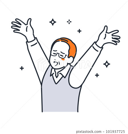 A simple vector illustration material of a floating grandpa A simple vector illustration material of a floating grandpa 101937725