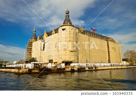 Central station building of Istanbul, Haydarpasa Train Station restoration work continues, January 21 2023 Turkey Istanbul Kadikoy Central station building of Istanbul, Haydarpasa Train Station restoration work continues, January 21 2023 Turkey Istanbul Kadikoy 101940335