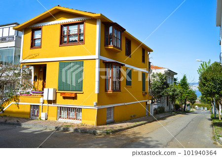 Princes Islands, Buyukada in Istanbul, two storey detached yellow house in Buyukada, april 23 2019 101940364