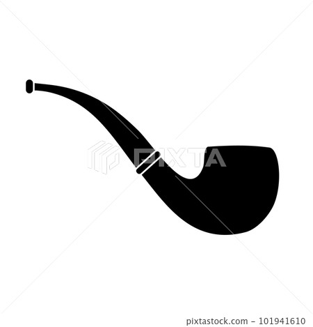Vector flat black smoking pipe 101941610