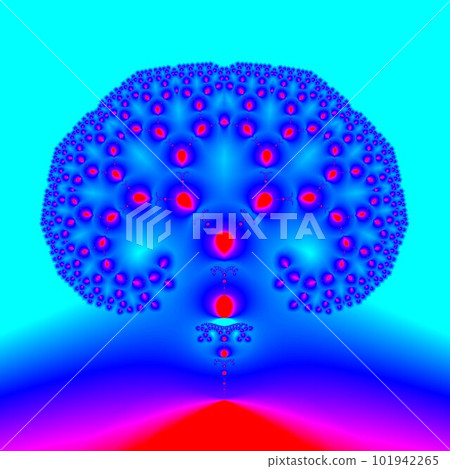 Original handmade artwork (not AI). A unique colourful detailed visualisation of a mathematical object called a fractal. 101942265