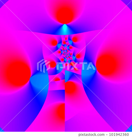Original handmade artwork (not AI). A unique colourful detailed visualisation of a mathematical object called a fractal. 101942360